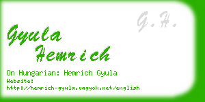 gyula hemrich business card